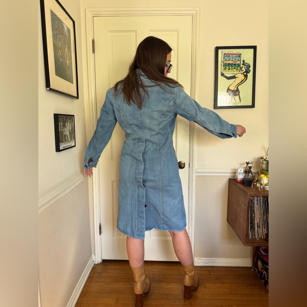70s Vintage Brittania Mid Wash Denim Dress - Picture 2 of 10